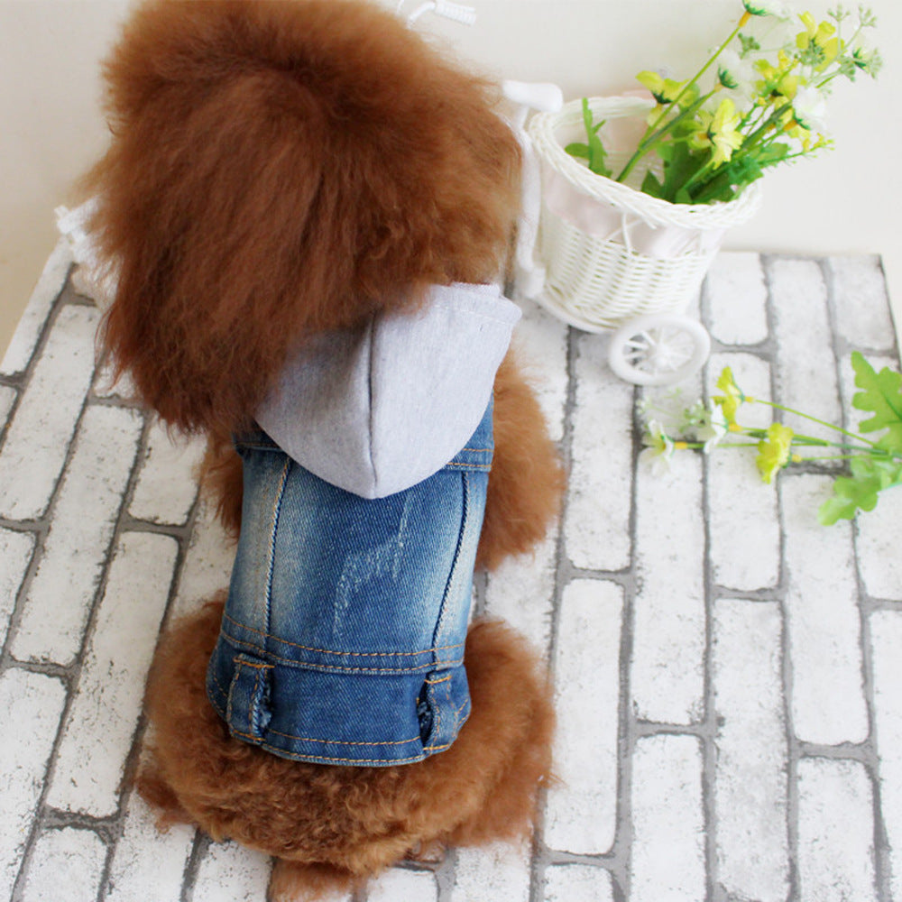 Gilet di jeans con cappuccio