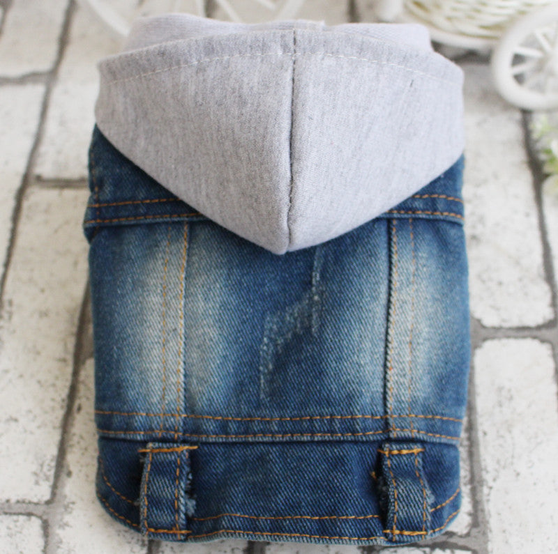 Gilet di jeans con cappuccio